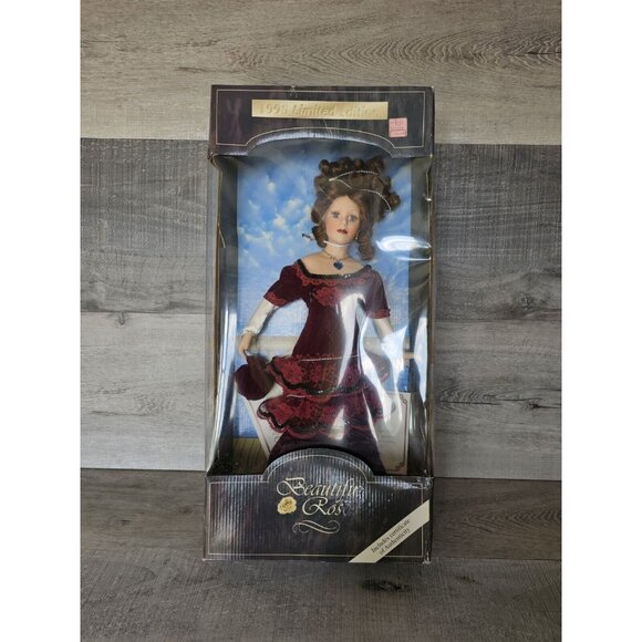 Vtg Beautiful Rose 18" Porcelain Doll 1998 Limited Edition NOS NRFB